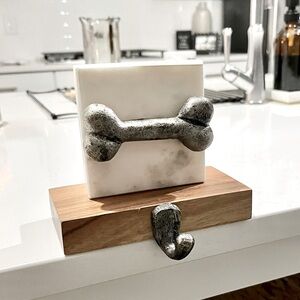 ❌SOLD❌ Marble/Wood/Iron Dog Leash Shelf Hanger